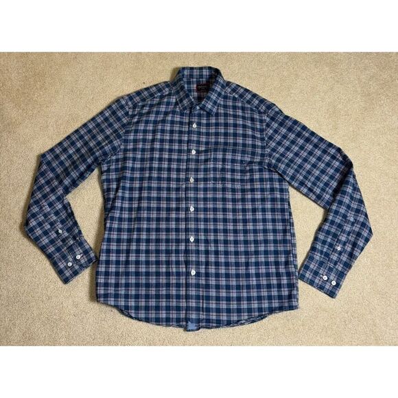 UNTUCKit Plaid Button Down Shirt 100% Cotton Men’s Size Large Teal White Pink - Picture 1 of 7